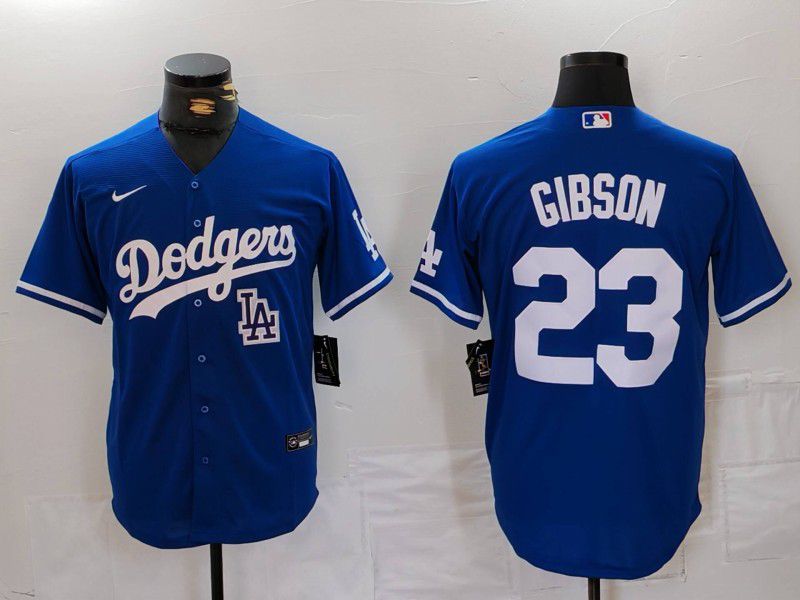 Men Los Angeles Dodgers #23 Gibson Blue Nike Game 2024 MLB Jersey style 5->los angeles dodgers->MLB Jersey